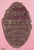 Detail of a Colgate & Co label for Les Fleurs Favorite